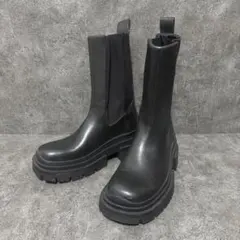 ZARA チェルシーブーツ トラックソール 黒 37 サイドゴアブーツ 厚底