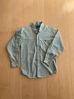 Ralph Lauren コットン長袖シャツ ストライプ グリーン