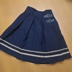 【GW限定価格】axes femme ひざ丈プリーツスカートネイビーレースM