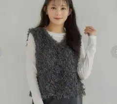 mysa closet シャギーベスト　ベージュ、グレー　別売り