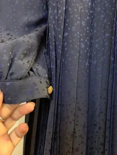 used 馬里邑 ネイビー透かし柄♡レトロワンピース♡vintageワンピースのサムネイル