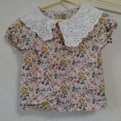 SHEIN 花柄ブラウス 半袖　襟付き　120