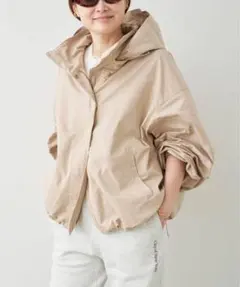WASHED STAND ジップ ブルゾン　ベージュ　フリーサイズのサムネイル