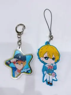 推しの子 星野アクア 2個セット アクリルキーホルダー ラバーストラップ