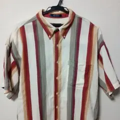 CHAPS RALPH LAUREN ストライプ 半袖シャツ 100%コットン
