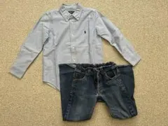 美品★ラルフローレンシャツ★ダブルbパンツデニムセット★120