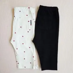 新品未使用★Petit main/ユニクロ★レギンス 7分丈 2枚セット 90㎝