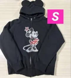 【公式】東京ディズニーリゾート　パーカー　Sサイズ　ミニー　耳付き　ブラック　黒