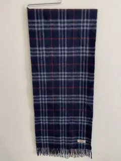バーバリーロンドン カシミヤマフラー ネイビー チェック