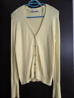 【ZARA】イエローカーディガン Vネック 長袖