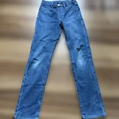 UNIQLO デニムブルー ストレートパンツ 140