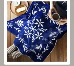 ルタオ　ブランケット　ネイビー 雪の結晶デザイン