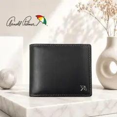 【極美品】Arnold Palmer アーノルドパーマー 二つ折り財布 ブラックのサムネイル