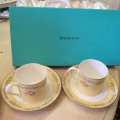 Tiffany & Co. ピンクチューリップ カップ・ソーサー 2個セット