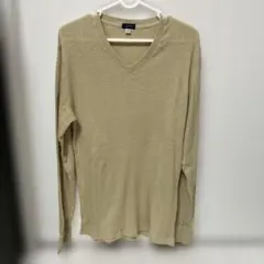 UNIQLO JUST FIT メンズ Vネック リブニット ベージュ L