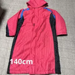 asics フード付きベンチコート 赤/黒/青