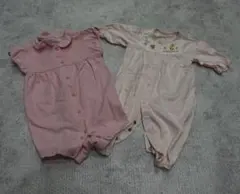 ファミリア&ミキハウス　女の子　ロンパース2枚とベビードレスのセット