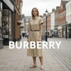 希少✨バーバリーブルーレーベル　シャツワンピース　ノバチェック　ベルト　ロゴ刺繍