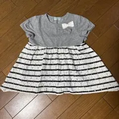 hakka kids チュニック　半袖　花柄レース　110㎝