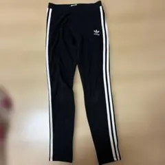 adidas ブラック スパッツ ホワイトストライプ