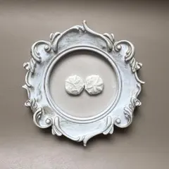 EW-6 七五三　和装　着物リメイク　イヤリング　白　髪飾り　アンティーク753