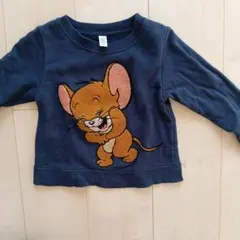 ジェリー刺繍ネイビー トレーナー 100