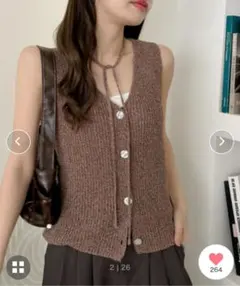 【Eclat one】マルチウェイ ストラップ付き ノースリーブ 畦ニット