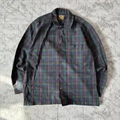 フェード感 チェック柄 長袖シャツ グレー 古着mix vintage