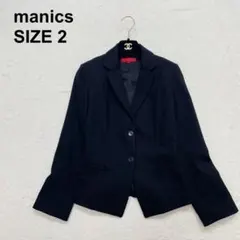 【美品】マニックス　テーラードジャケット　ウール混　フォーマル　通勤（1343）