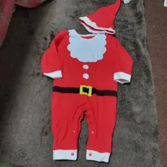 サンタコスチューム ベビー服 ロンパース サンタ帽子付き 74cm