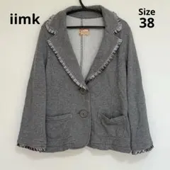 iimk ミッシェルクラン　七分袖フリル付きジャケット　グレー　38/Mサイズのサムネイル