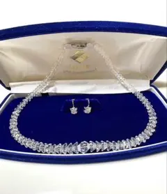 信玄の里　白水晶ネックレス•イヤリング