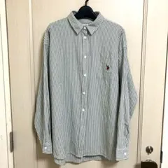 U.S.POLO ASSN ビックシルエットシャツ　ストライプ　グリーン