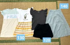 値下げ！夏物　女の子　まとめ売り　ワンピース　半袖　半ズボン　ロングスカート