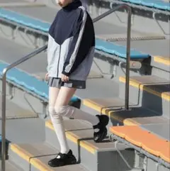 未使用。【forksy.】ナイロン切替トラックラインジャケット
