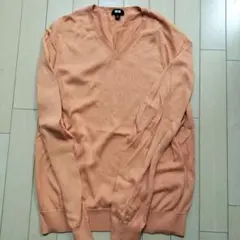 UNIQLO オレンジ Vネックニットセーター M