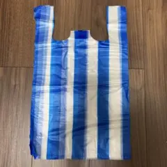 台湾　レジ袋 ポリ袋 ブルー ストライプ 買い物袋