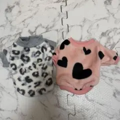 新品 犬服 2点セット レオパード・ハート柄