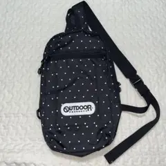 outdoor productsドット柄 ブラック ナイロン　バックパック