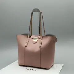 FURLA フルラ ガイア レザートートバッグ ピンクベージュ A4収納可のサムネイル