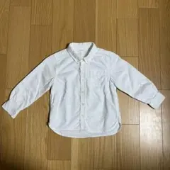 無印良品　ホワイト ボタンダウン 長袖シャツ 100cm