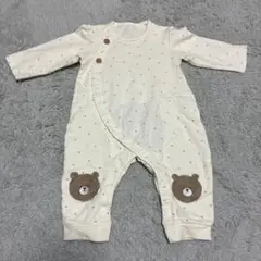 クマ刺繍 コットンロンパース