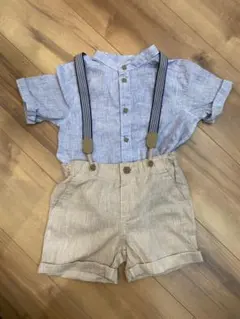 H&M サスペンダー付きシャツとショートパンツ 98cm
