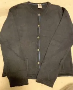 プチバトー　PETITBATEAU カーディガン 10ans ネイビー　紺