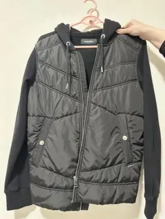 DIESEL フード付きブラックジャケット