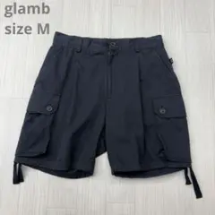 00s glamb グラム タック カーゴ ハーフパンツ ブラック M