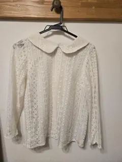 アイボリー レースブラウス 長袖