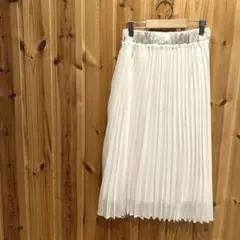 【ヘザー】スカート　プリーツ　ウエストゴム　裏地付　ホワイト系　綺麗め　オフィスのサムネイル