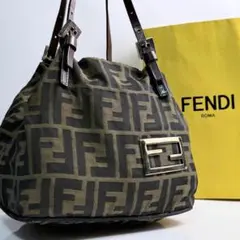 Fendi フェンディ FF ロゴ金具 ハンドバッグ ズッカ ミニバッグ