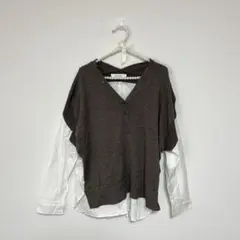 MAYSON GREY ニットベスト ドッキングシャツ ブラウスのサムネイル
